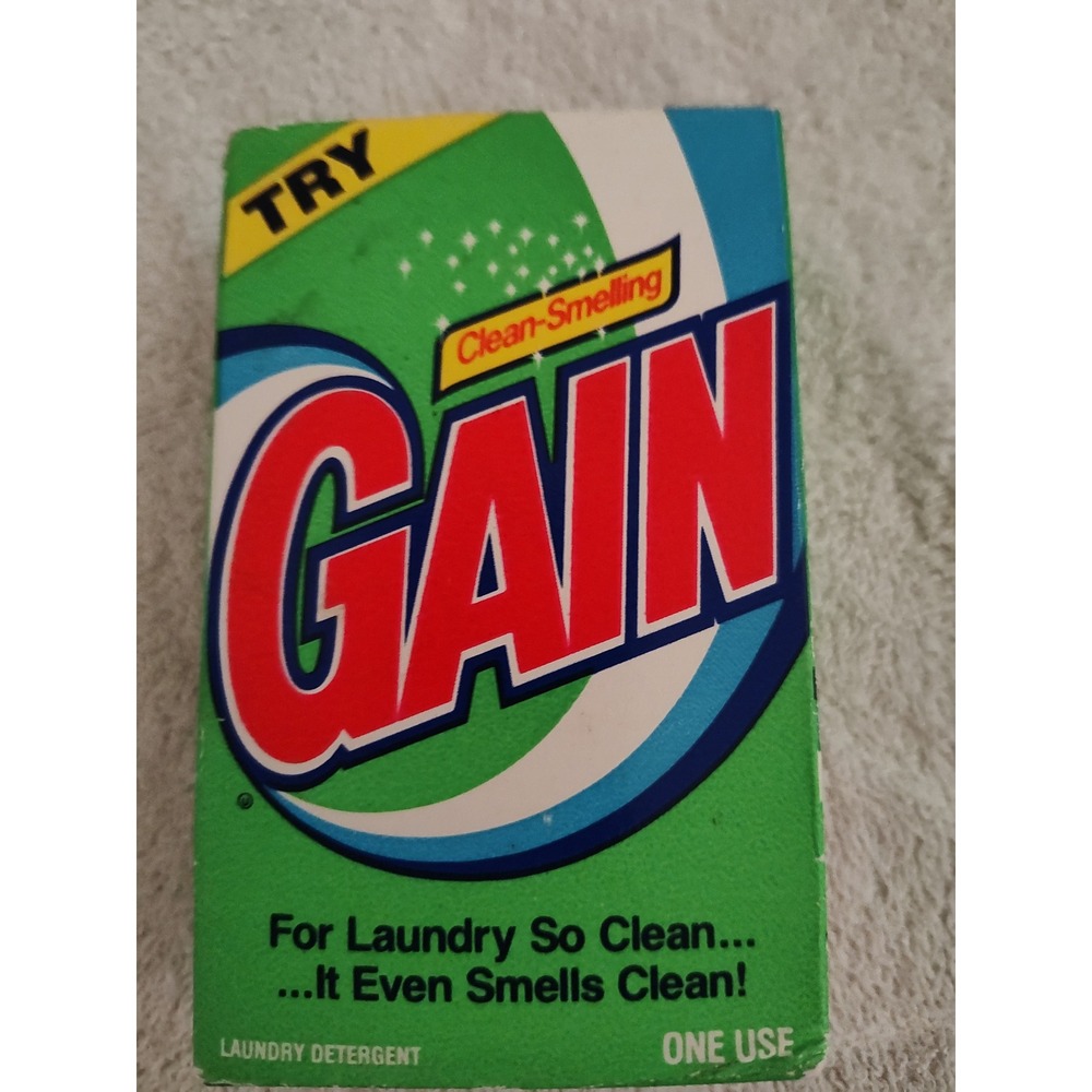 Vintage Gain Laundry Detergent Sample Pack Exp Aug 1 1985 Collectible